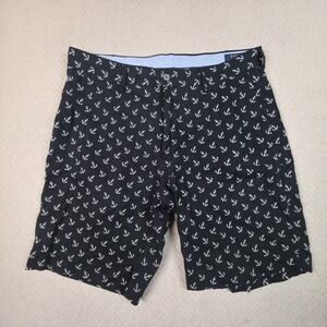 Polo Ralph Lauren Mens 33‎ Classic Fit Shorts Black Anchor Print Nautical Preppy